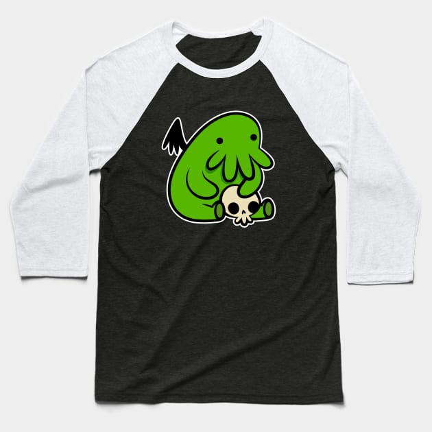 Baby Cthulhu Baseball T-Shirt by demonigote